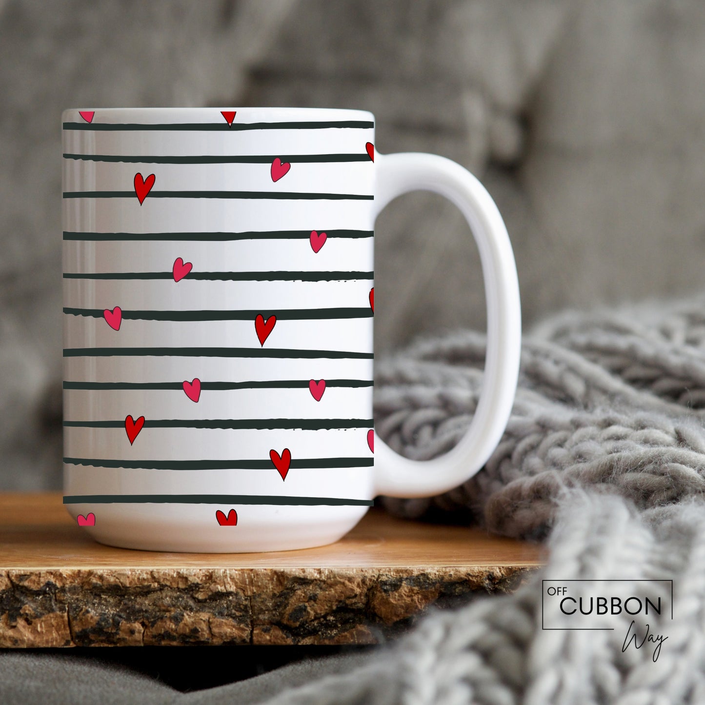 Hearts & Lines Mug