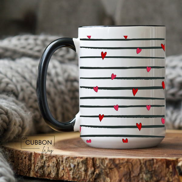 Hearts & Lines Mug