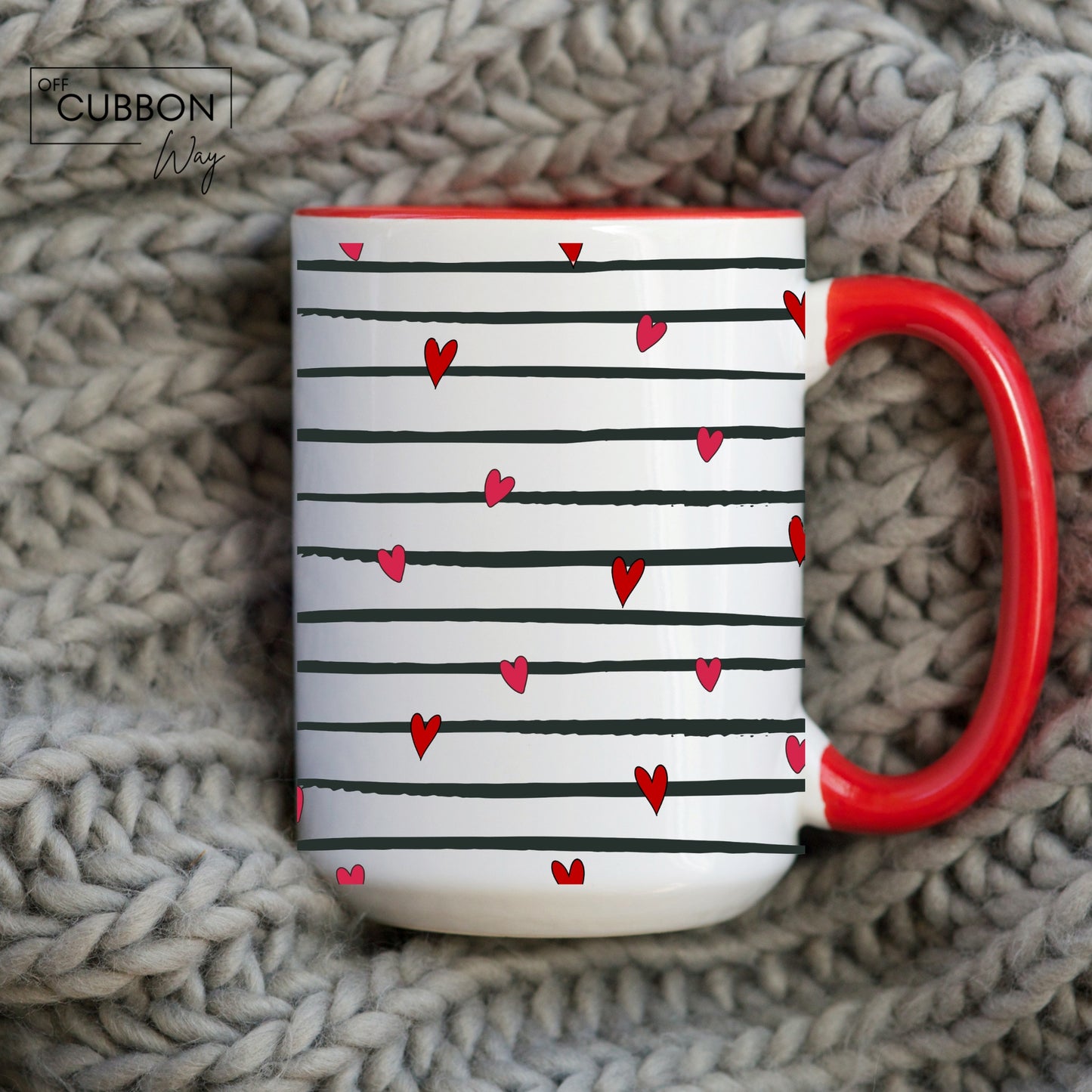 Hearts & Lines Mug