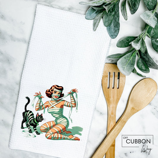 Retro Mummy Kitchen Tea Towel