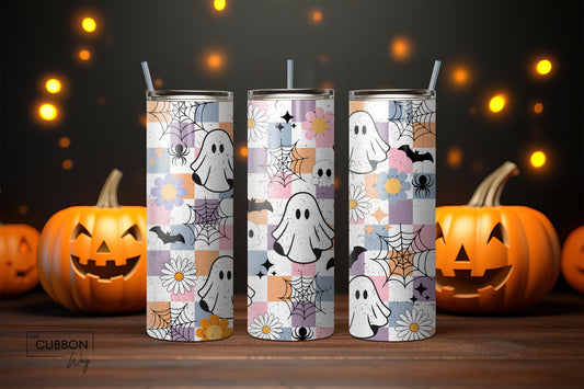 Ghost Daisy Halloween Tumbler