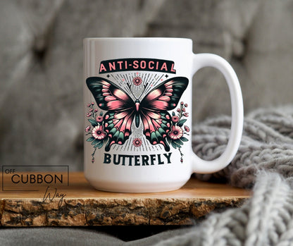 Anti-Social Butterfly Mug