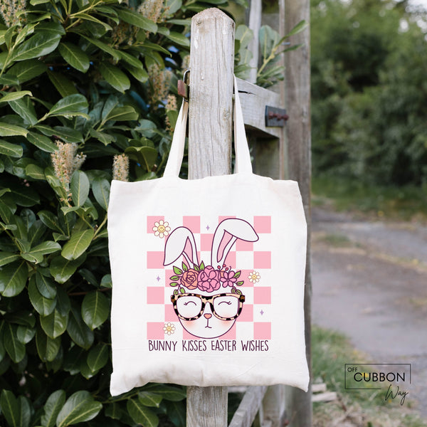 Bunny Kisses Easter Wishes Tote Bag