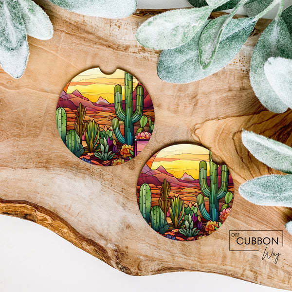 Desert Cactus Car Coasters