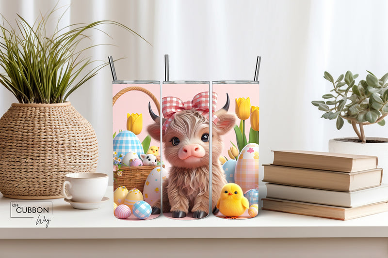 Easter Highland Cow Tumbler
