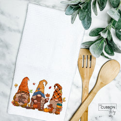 Fall Gnomes Kitchen Tea Towel