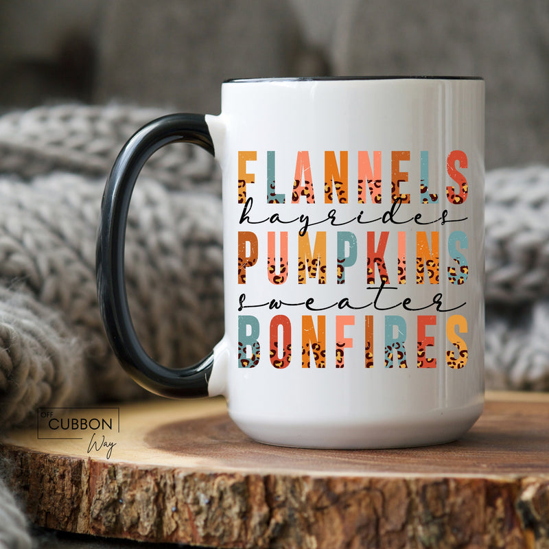 Flannels, Hayrides, Pumpkins Coffee Mug