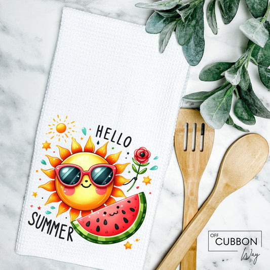 Hello Summer Kitchen Tea Towel