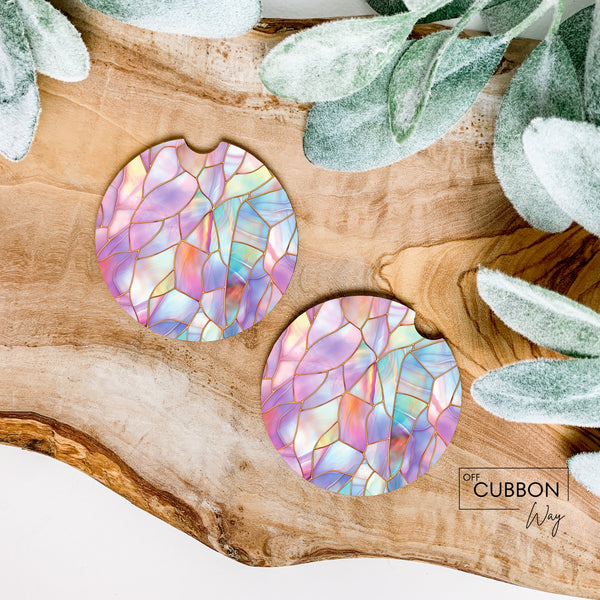 Pastel Stained Glass Car Coasters