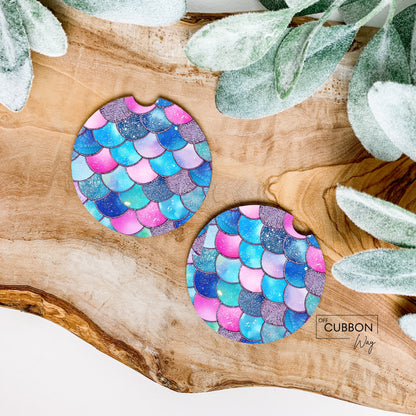 Sparkle Mermaid Scales Car Coasters