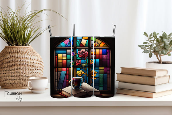 Stained Glass Book Tumbler
