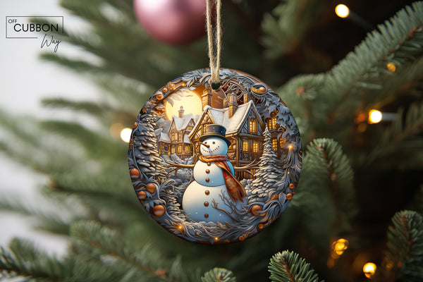Vintage Snow Man Ornament